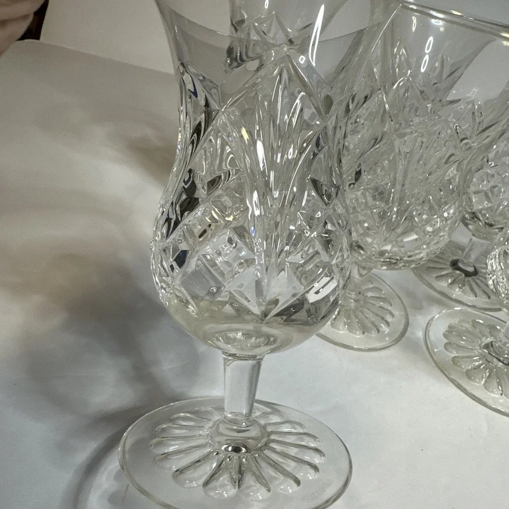 Waterford Crystal Set of 8 Waterville Rose Ice Tea Goblets Stemware #154635